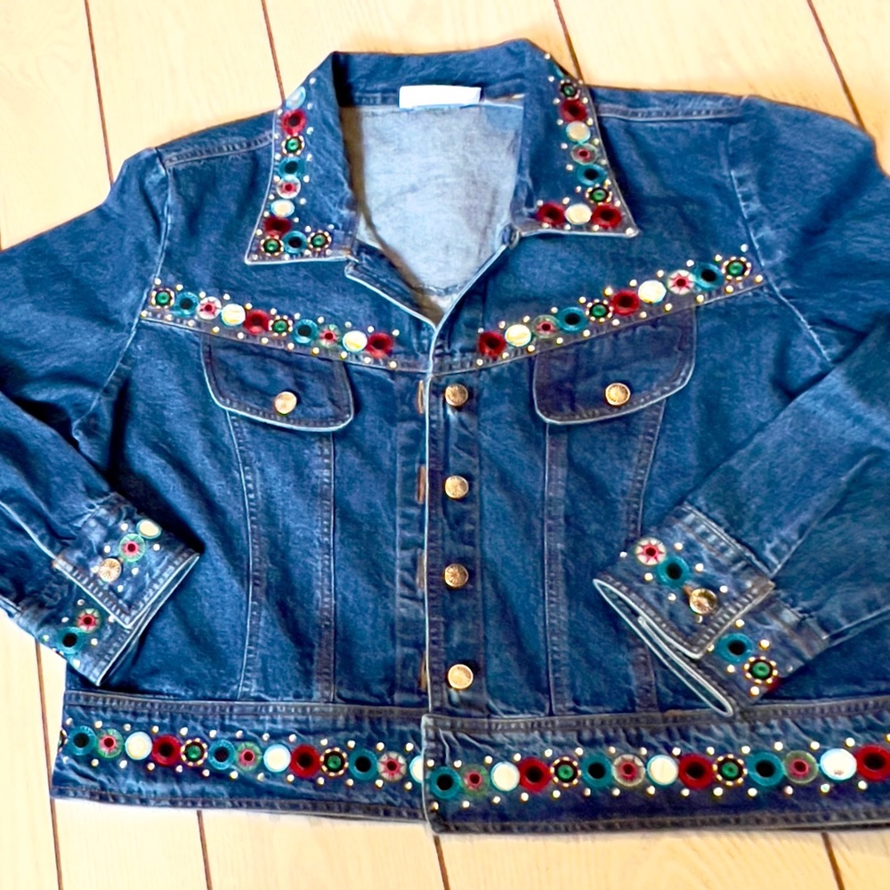 Vintage Blue Jean Denim Jacket Doreman Burns Cowgirls Gordon & James Y2K Size XL